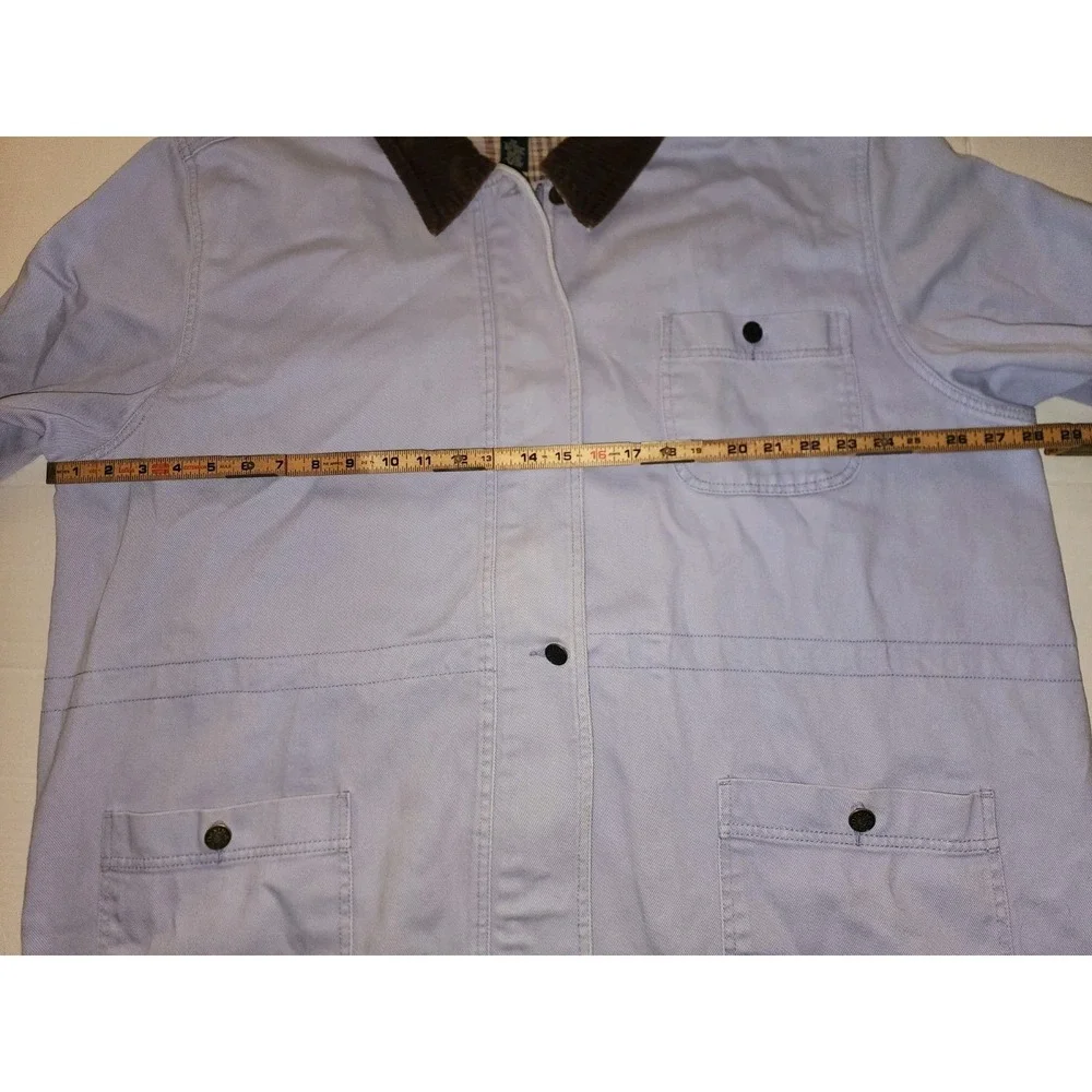 Vintage 90s Denim&CoLight BlueDenim Lined Chore Coat Corduroy Collar Women's 2XL
